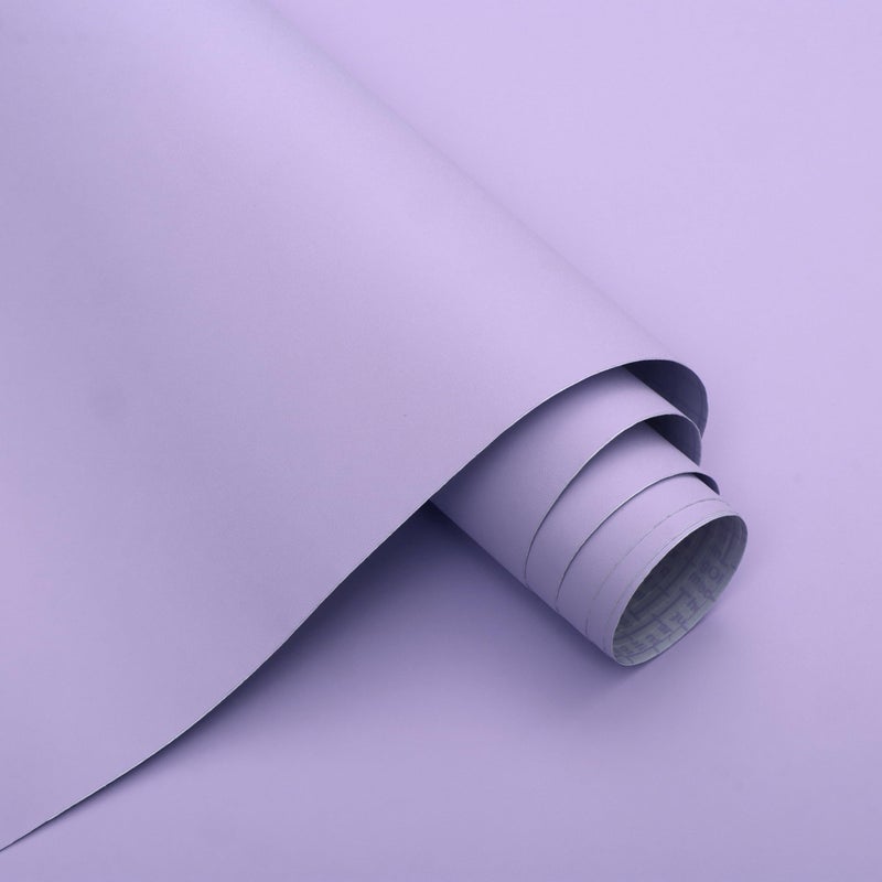 Micpolo 15.7""x394"" Purple Wallpaper Peel and Stick Wallpaper for Bedroom Renter Friendly Wall Paper Purple Contact Paper for Cabinet Solid Color Self-Adhesive Removable Wallpaper Matte Vinyl Roll - Image 1